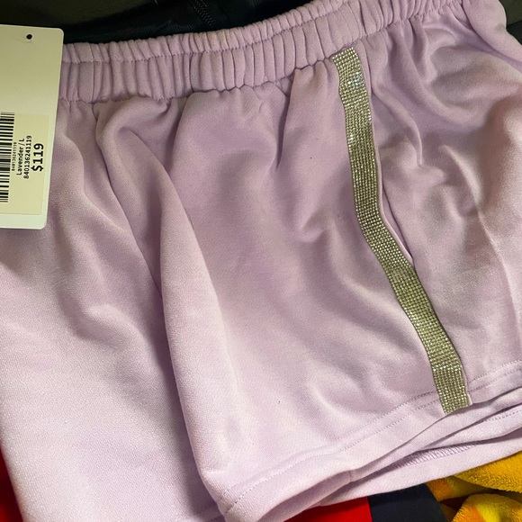 New lavender, hooded bling set shorts top medium large - Picture 3 of 9